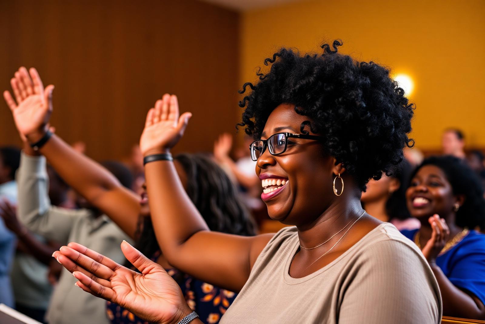 Congregation in worship